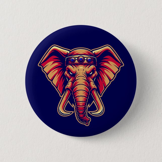 Apex Pachyderm - Navy Blau und Orange Edition Button (Vorderseite)