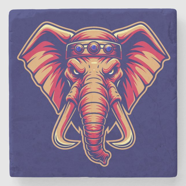 Apex Pachyderm - Navy Blue and Orange Edition Steinuntersetzer (Vorderseite)