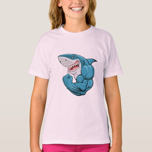 Apex-Predator-Gewinne: Muskel-Hai-Hut T-Shirt (Vorderseite)