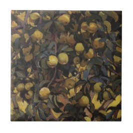 Äpfel an den Zweigen der Bäume (von Serebriakova) Fliese