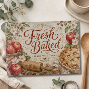 Äpfel Apfelkuchen Frisch Gebacken Farmhaus Landhau Schneidebrett