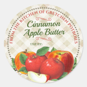 Äpfel Apfelkuchen füllen Obstkonserven Runder Aufkleber