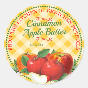 Äpfel Apfelkuchen füllen Obstkonserven Runder Aufkleber