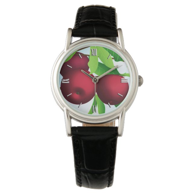 "Äpfel auf einer Zweigniederlassung" Armbanduhr (Vorderseite)