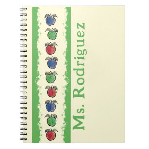 Äpfel auf Yellow Teacher Gift Notebook Notizblock