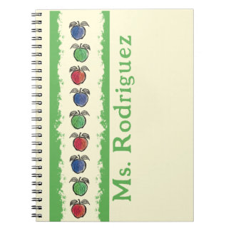 Äpfel auf Yellow Teacher Gift Notebook Notizblock