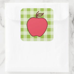 Apfel-Aufkleber Quadratischer Aufkleber
