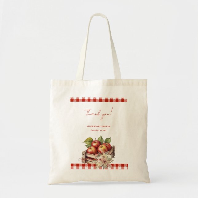 Apfel aus meinem Auge Red Orchard Baby Shower Tragetasche (Vorne)