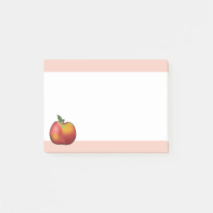 Apfel aus rotem Cartoon und Rosa Post-it Klebezettel