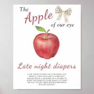 Apfel-Baby-Party - Diaper-Spiel in der späten Nach Poster