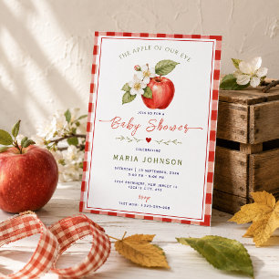 Apfel-Baby-Shower-Einladung Rot Gingham Einladung