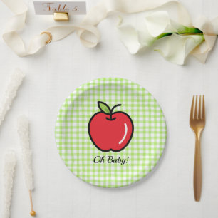 Apfel-Baby-Shower-Teller – „Oh Baby !“ Pappteller