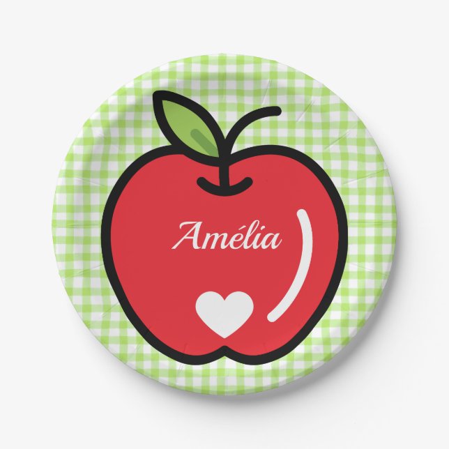Apfel-Baby-Shower-Teller  Pappteller (Vorderseite)