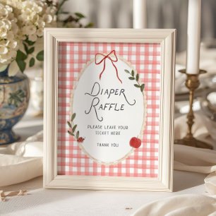 Apfel-Baby-Shower-Windel-Raffel Poster