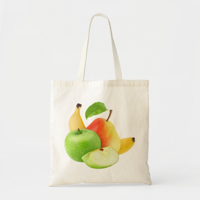 Apfel, Birne und Banane Tragetasche (Vorne)