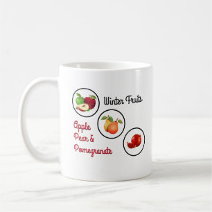 Apfel-, Birnen- und Granatäpfel Kaffeetasse