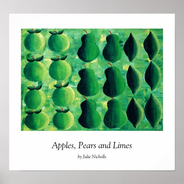 Äpfel, Birnen und Limonen Poster (Vorne)