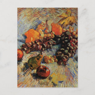 Äpfel, Birnen, Zitronen, Trauben von Vincent van G Postkarte
