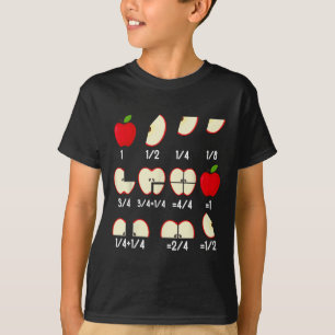 Apfel-Bruch-Mathematik-Lehrer Zurück zur Schule Bi T-Shirt