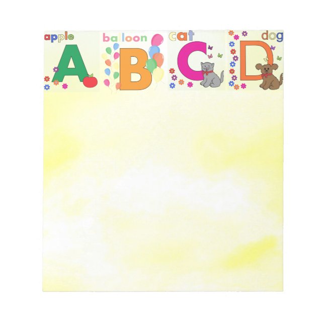Apfel Buchstabe A Notizblock (Vorderseite)