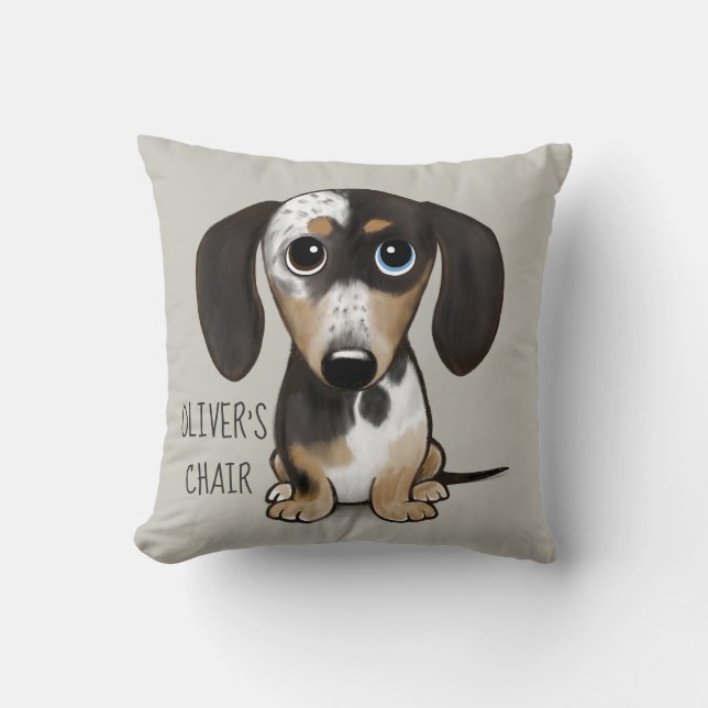 Apfel Dackel Niedlich Hund Personalisiert Kissen (Vorderseite)
