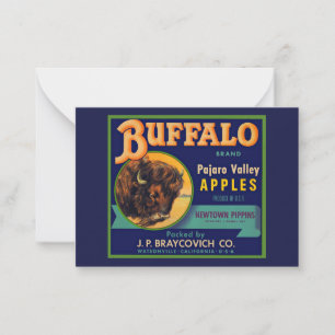 Äpfel der Marke Buffalo der 1930er Jahre kratzen Mitteilungskarte