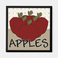 Äpfel der Serie 4 Square Magnet