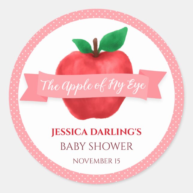 Apfel-Dusche meines Eye Baby Runder Aufkleber (Vorderseite)