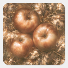 Äpfel ernten quadratischer aufkleber