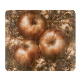 Äpfel ernten schneidebrett