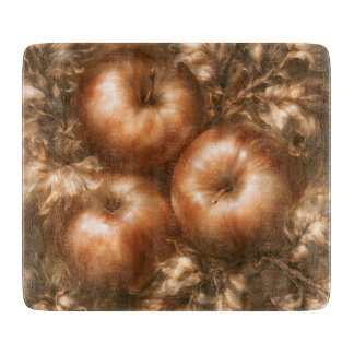 Äpfel ernten schneidebrett