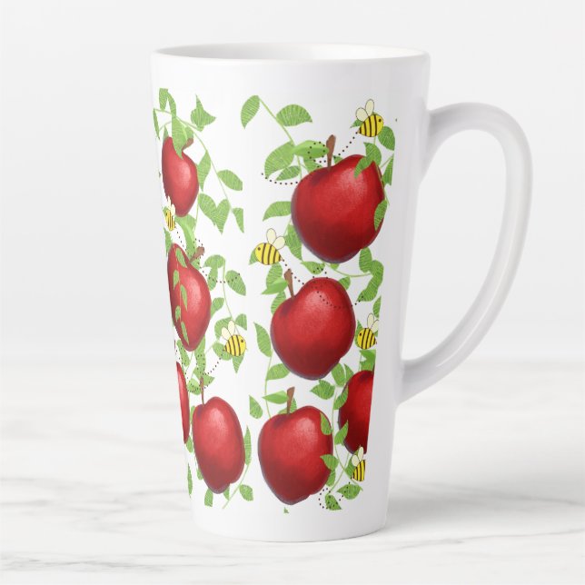 Äpfel Früchte Muster  Milchtasse (Rechts)