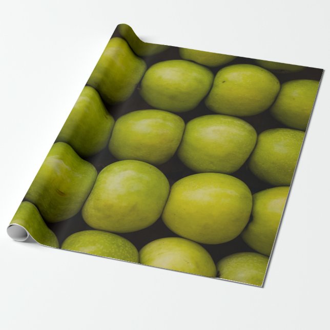 Äpfel Früchte Nahrung Grüne Äpfel Geschenkpapier (Ungerollt)