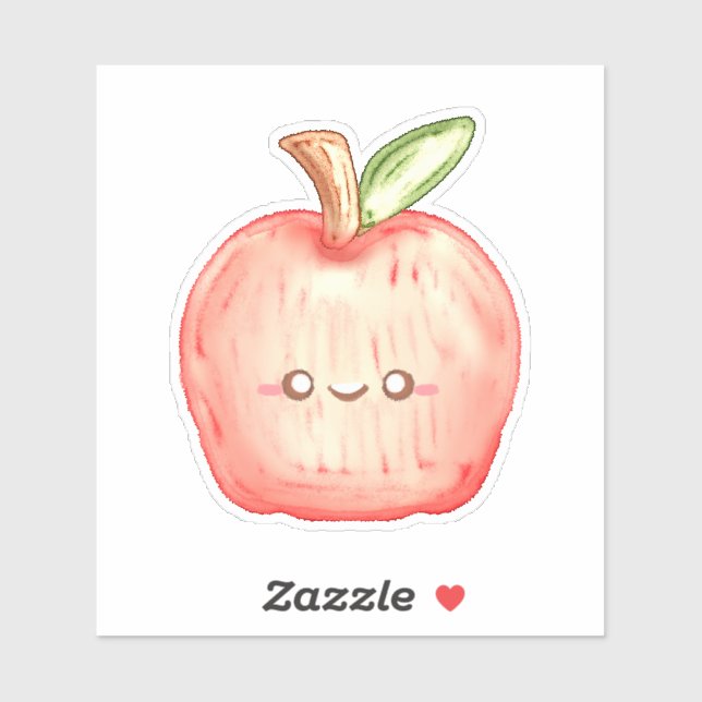 Apfel für Wasserfarben Aufkleber (Blatt)