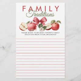 Apfel & Gingham Baby Duschfamilie Traditionskarte