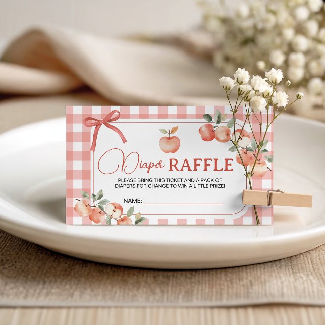Apfel-Gingham-Windel-Raffa-Tickets Begleitkarte (Von Creator hochgeladen)