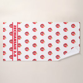 Apfel Gottes Augen rot und weiß Badhandtuch Set