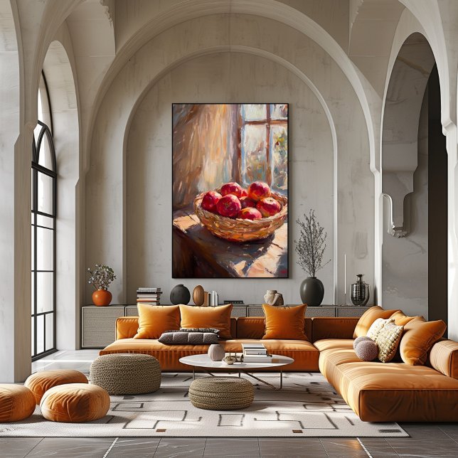 Äpfel im Korb von Sunlit Window - Impressionist Poster (Von Creator hochgeladen)