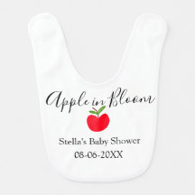 Apfel in Blüte Baby Shower roter Apfel Name Datum