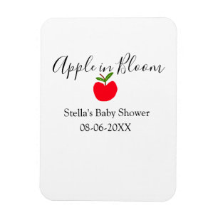 Apfel in Blüte Baby Shower roter Apfel Name Datum Magnet