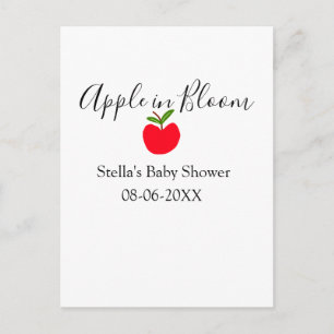 Apfel in Blüte Baby Shower roter Apfel Name Datum Postkarte