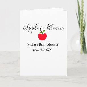 Apfel in Blüte Babyparty roter Apfel Name Datum  Karte