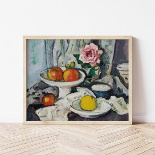 Äpfel in einer weißen Fruchtschale   George Leslie Poster