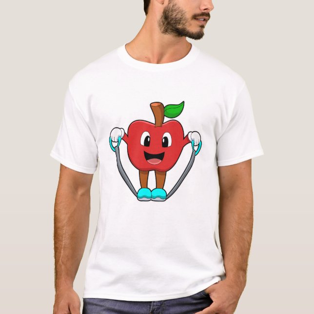 Apfel in Fitness mit Seil T-Shirt (Vorderseite)