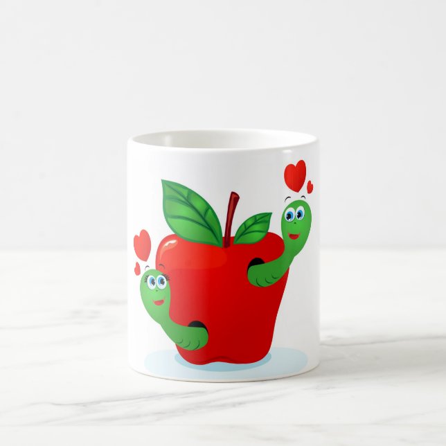 Apfel in Liebe, weiße Tasse (Mittel)