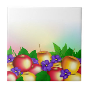 Äpfel in Vase Fliese
