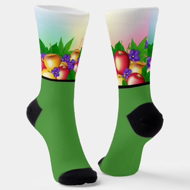 Äpfel in Vase Socken (Gewinkelt)