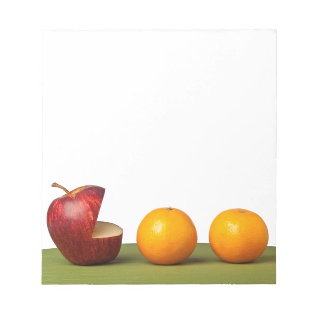 Apfel isst orange notizblock (Vorderseite)