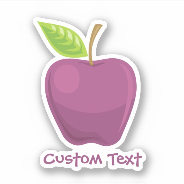 Apfel Lila Aufkleber (Vorderseite)