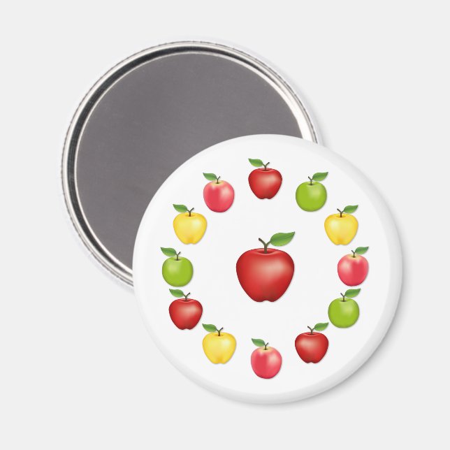 Äpfel Magnet (Vorderseite/Rückseite)